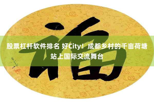 股票杠杆软件排名 好City！成都乡村的千亩荷塘站上国际交流舞台