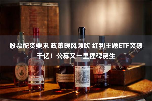 股票配资要求 政策暖风频吹 红利主题ETF突破千亿！公募又一里程碑诞生